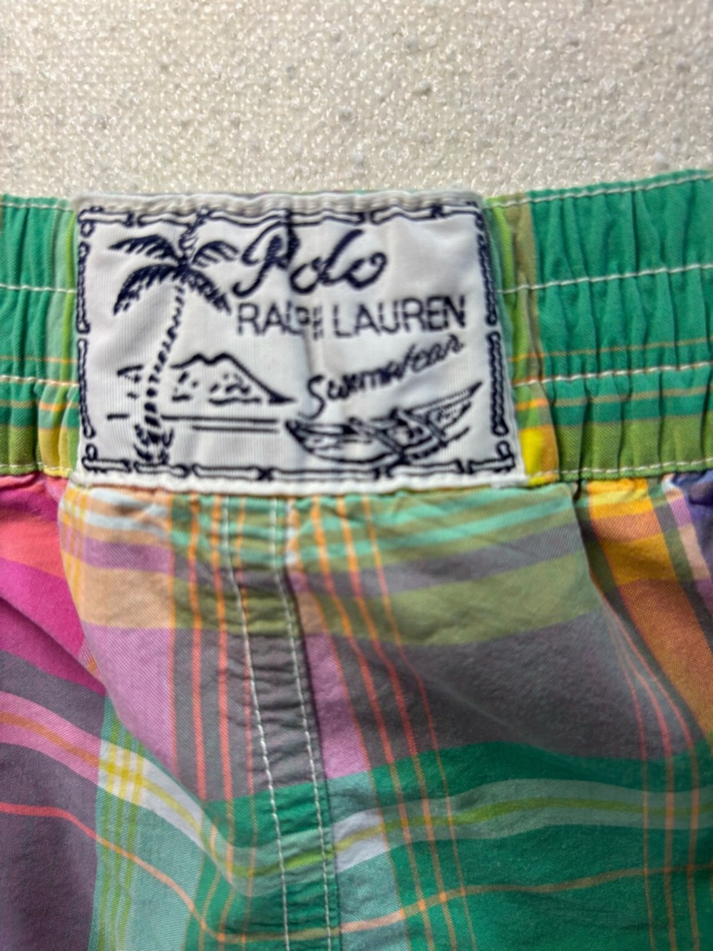 Polo Ralph Lauren Swim Trunks Mens LT Plaid Multicolor Beach Preppy - Picture 4 of 8